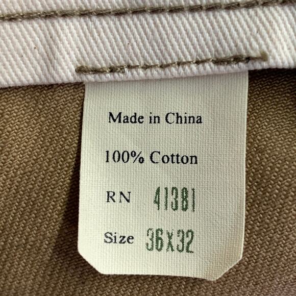 36 Camel Cotton Selvedge Twill Straight Button Fly Chino Casual Pants - Picture 4 of 6